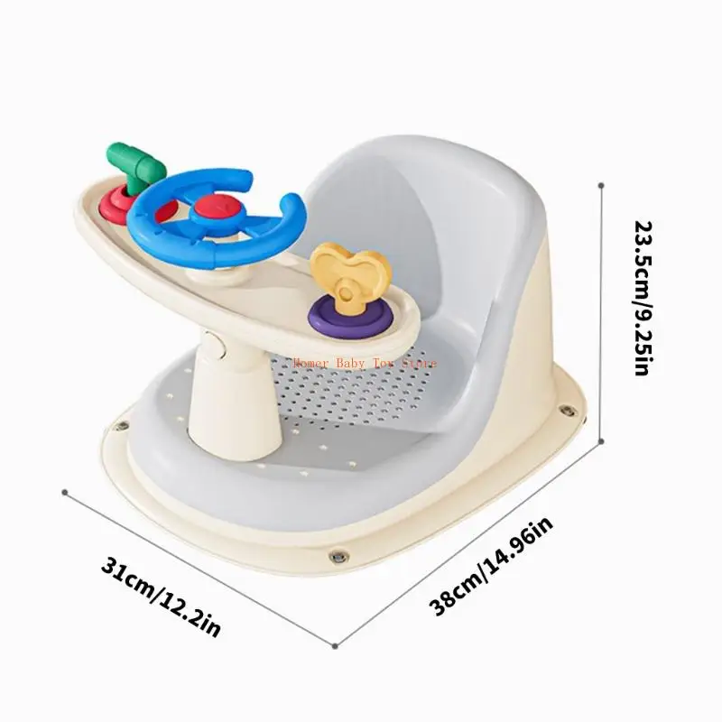 مقعد حوض الاستحمام J0PF مقعد حمام الطفل للاستحمام يوفر دعمًا لمسند الظهر للطفل