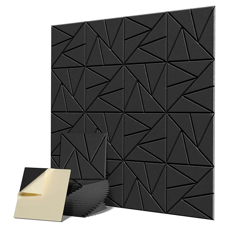 16Pcs Acoustic Panel with Self-Adhesive,12X12X0.4in Sound Proof Panel,Sound Panel High Density for Home Studio Office,4