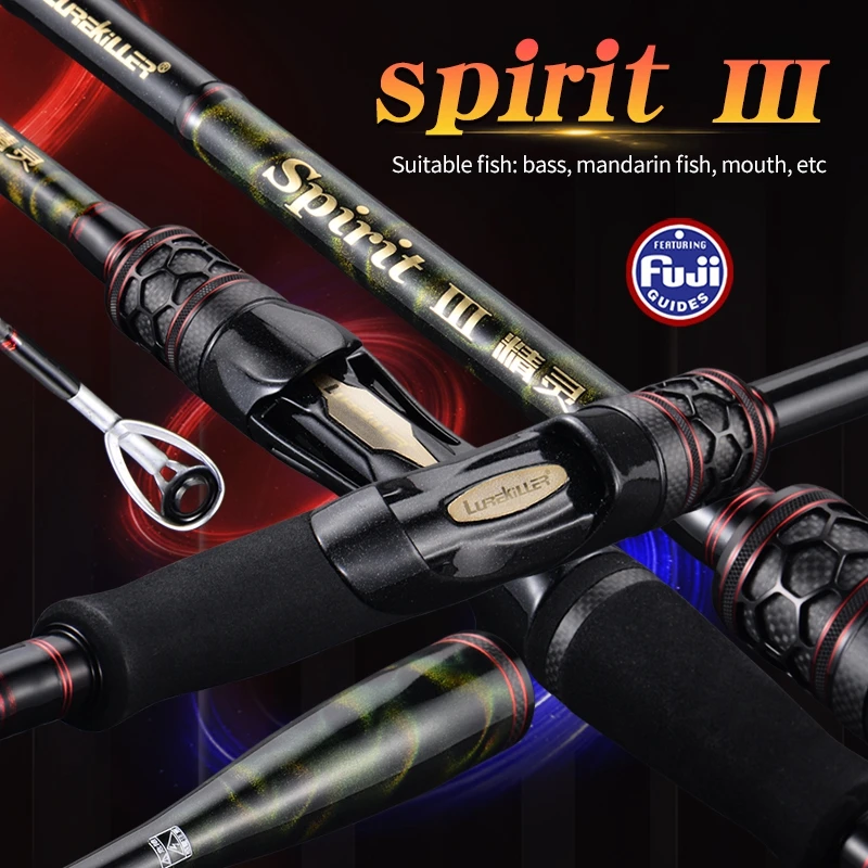 Lurekiller Toray 40T Carbon Spinning Casting Rod SPIRIT III SMF Japan Alconite Rings Soft Bait Bass Rod Pike Lure Fishing Rod