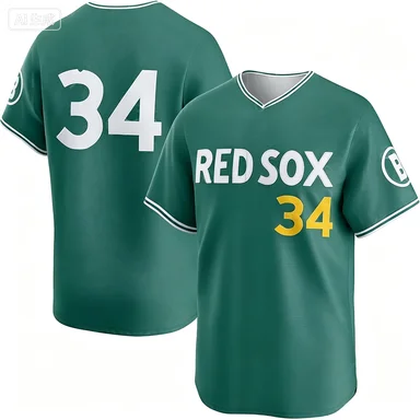 FamilyMatching Red Sox Green Baseball Jersey Tops Sport Casual Breathe City Connect‘34’ Jersey 3D Fashion Family Kids Tees