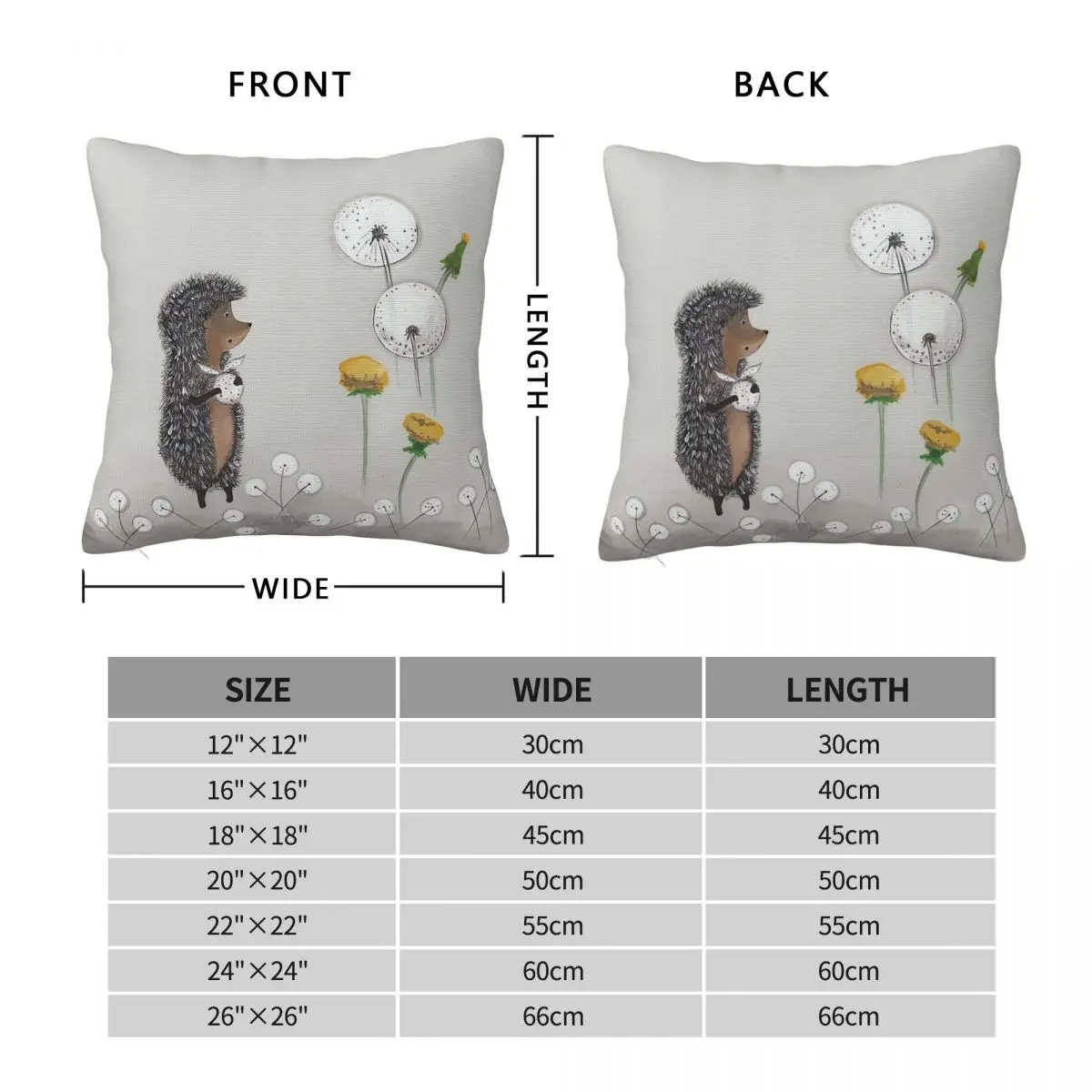 Hedgehog In The Fog Square Pillowcase Polyester Linen Velvet Pattern Zip Decorative Sofa Seater Cushion Case 45x45
