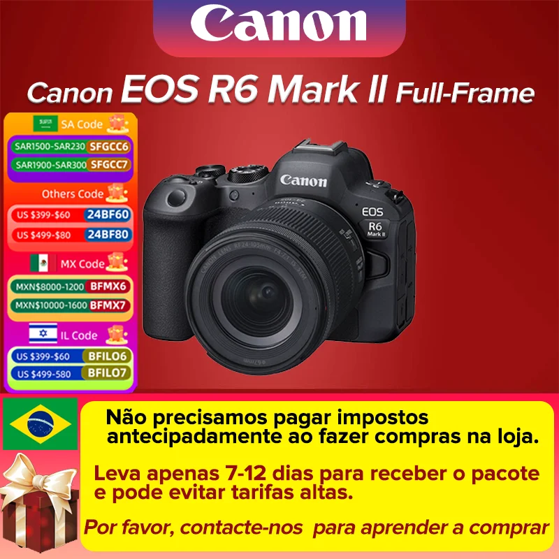 Canon EOS  R6 Mark II Full-Frame Flagship Professional Mirrorless Digital Camera 24.2 Million Pixels 6K Video New Product R6II