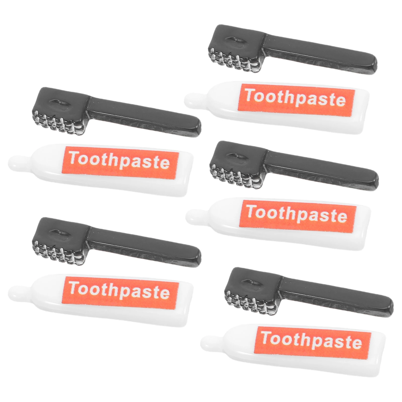 

10pcs Mini Resin Toothbrush Toothpaste Set For Diy Phone Case Craft Ornaments House Accessories Miniature Home Decor Oral Care