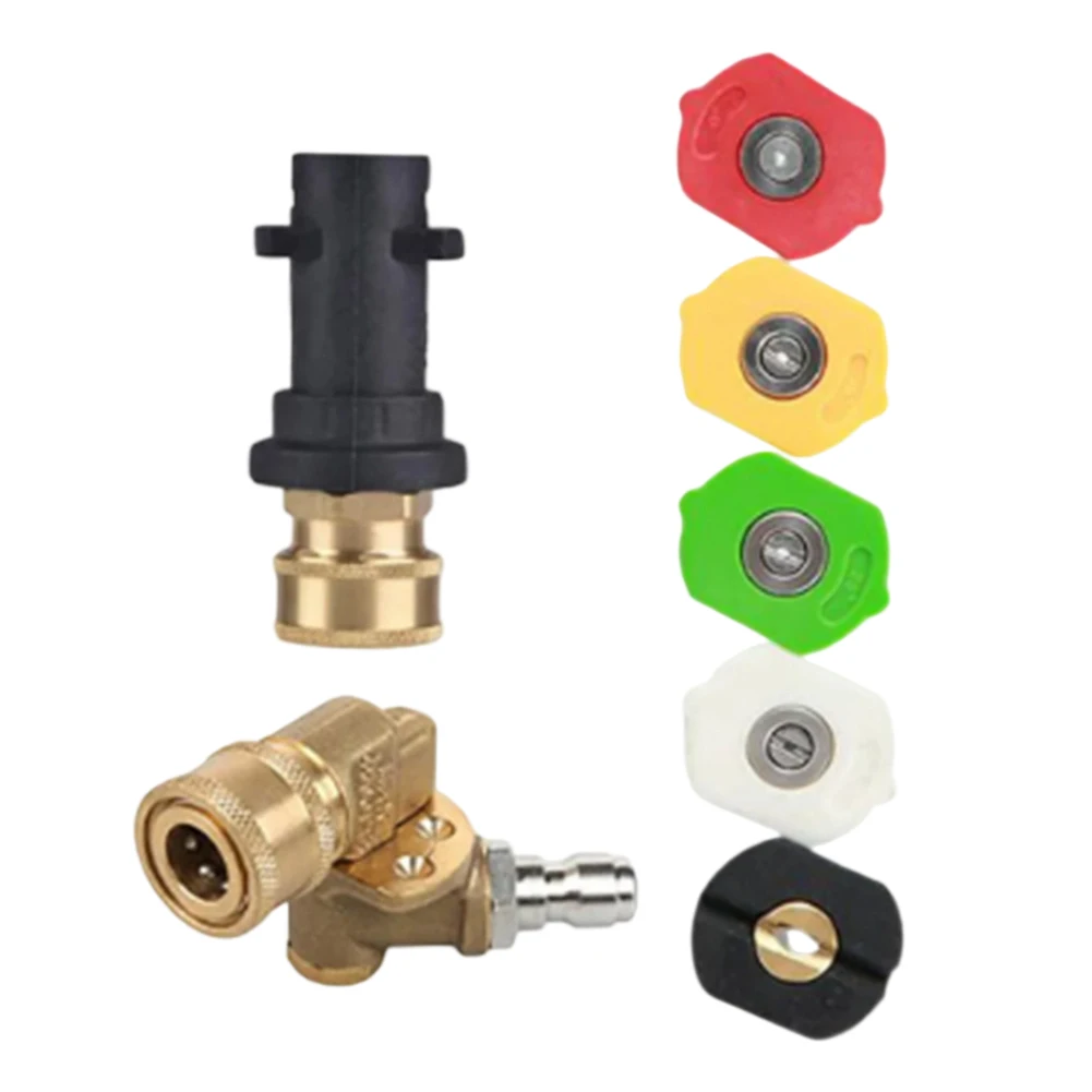 High Pressure Cleaner Swivel With 5 Nozzles And Adapters For Cleaning Tasks Quick Adapter Car Washing Nozzle