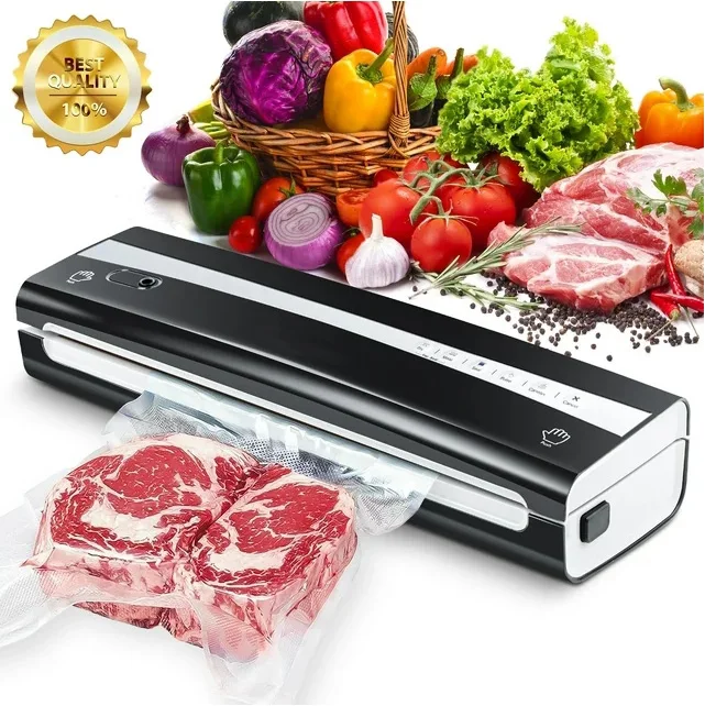 Vacuum Sealer Machine with Dry & Moist Food Modes & LED Indicator Lights & Starter Kit (Black)