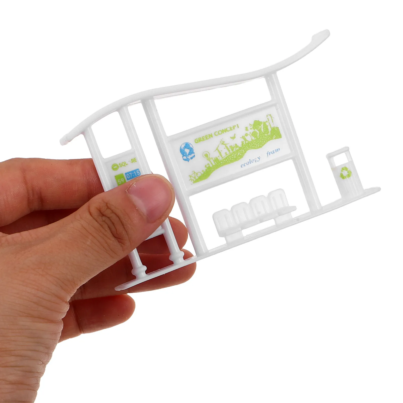 

20Pcs Lifelike Miniature Bus Station Props for Dollhouse Railway Scenes and Educational Displays Miniature Bus Stop Props