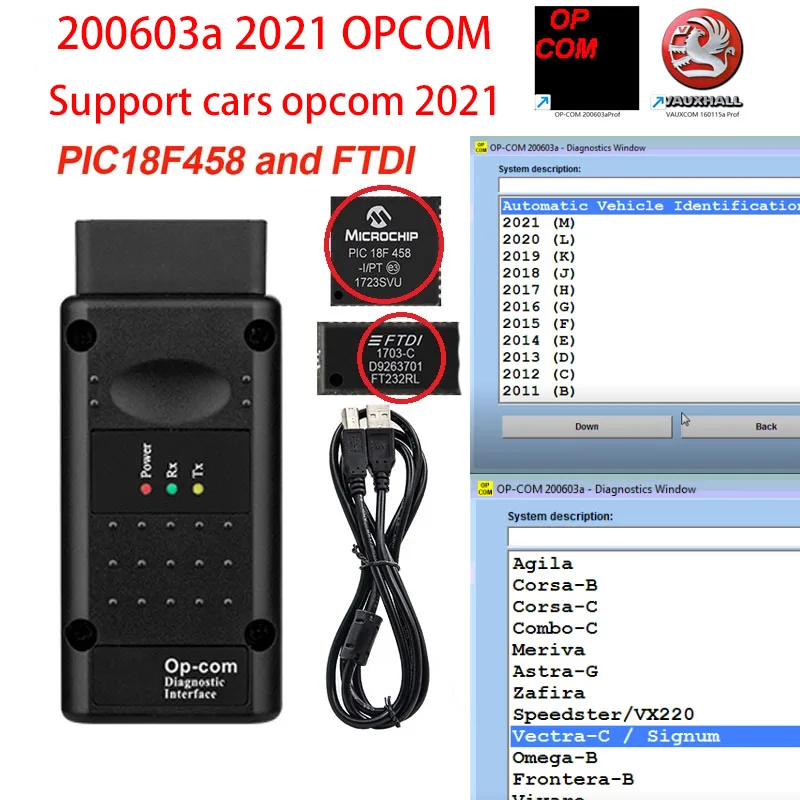 Nestest OPCOM 200603a Support CAN-BUS Code Reader S++ Quality with Pic18F458 FTDI FT232RQ Opcom 2022 Profession Opcom