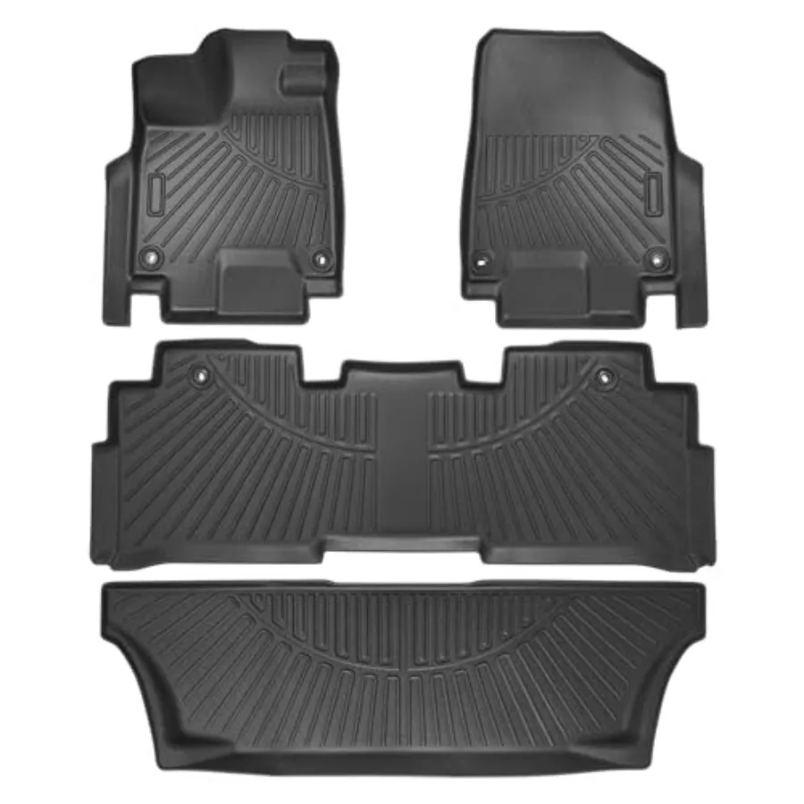 Custom Fit for Floor Mats Honda Odyssey 2026 2025-2018 All Weather Protection TPE Black Heavy Duty Car Mats 3 Row Floor Liners