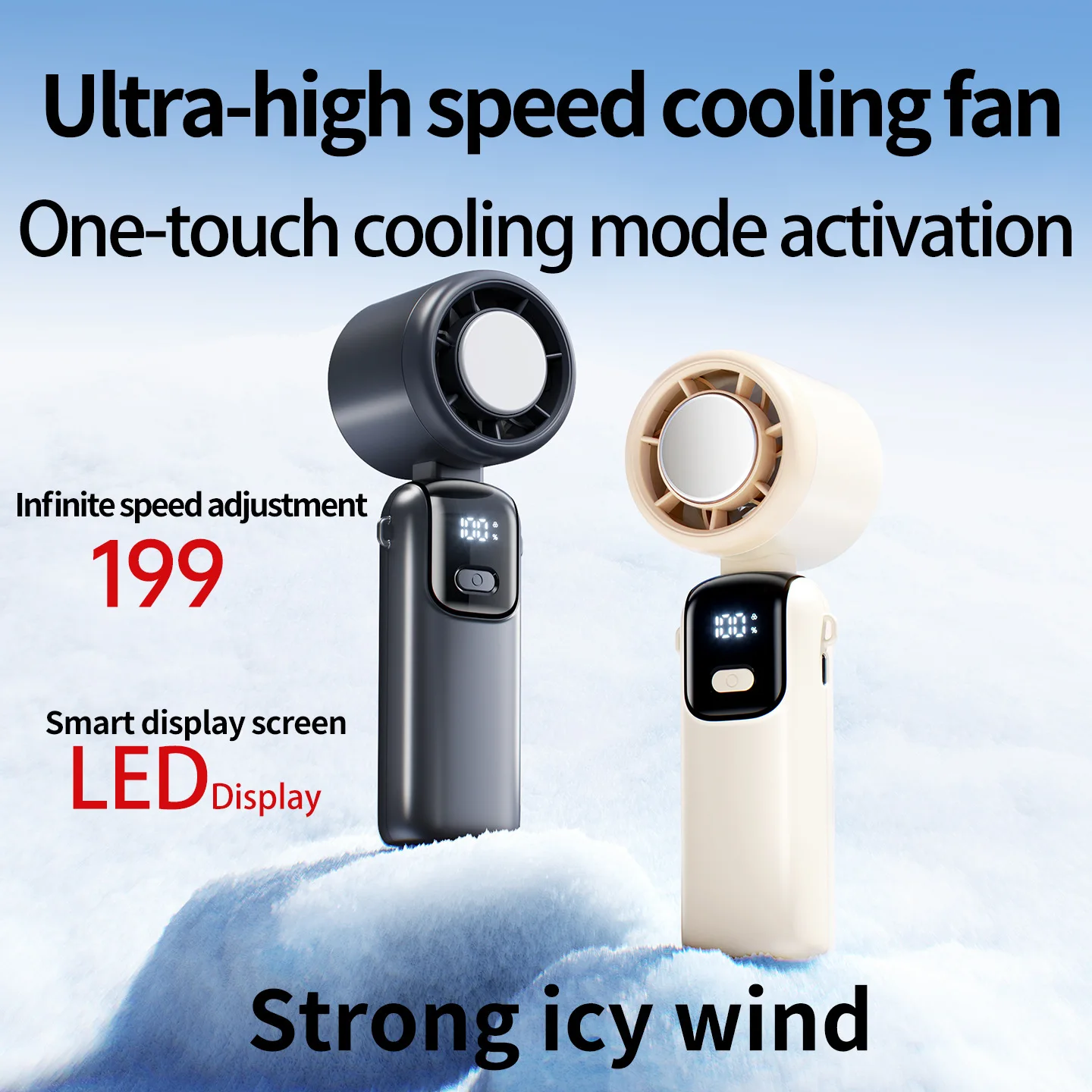 Cross-border handheld small fan outdoor portable cooling ice compress usb charging small mini small electric fan factory