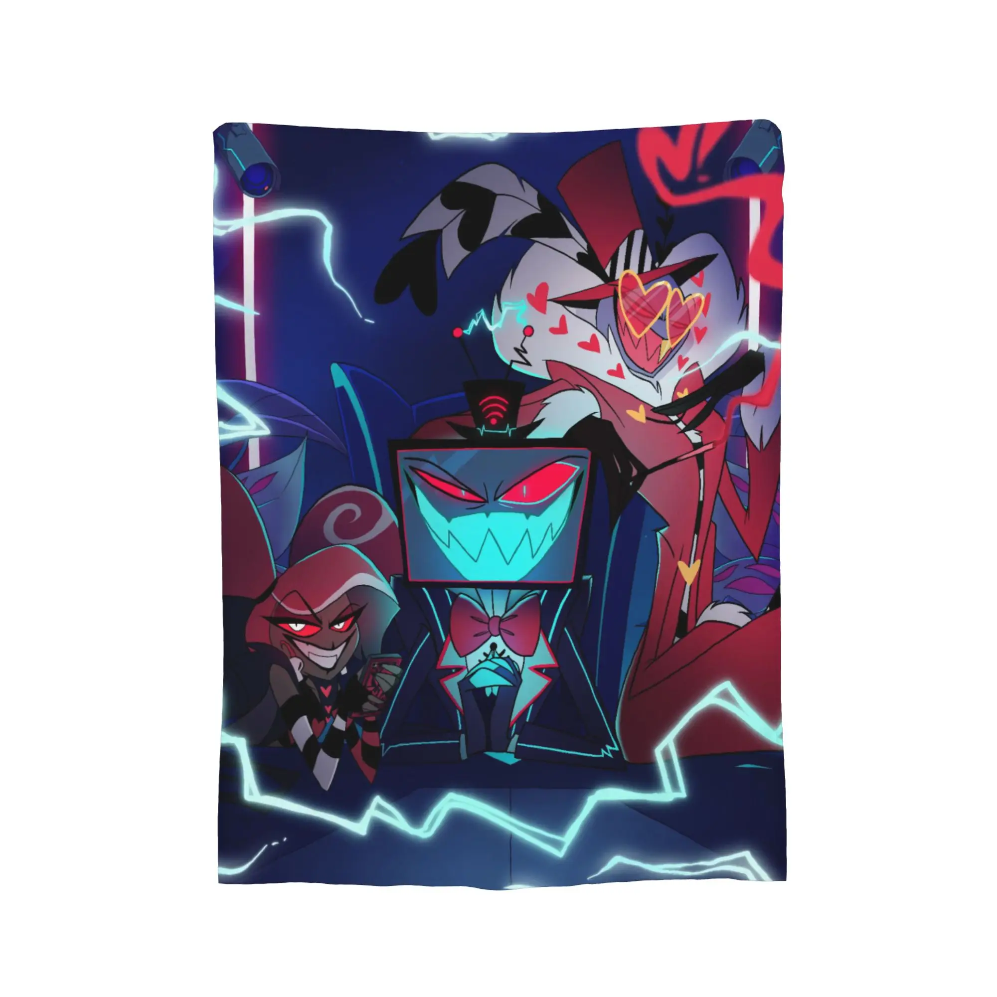 الكرتون Hazbins الفنادق بطانية الفانيلا النسيج ديكور المحمولة لينة رمي بطانية للسرير الأريكة الفراش يلقي