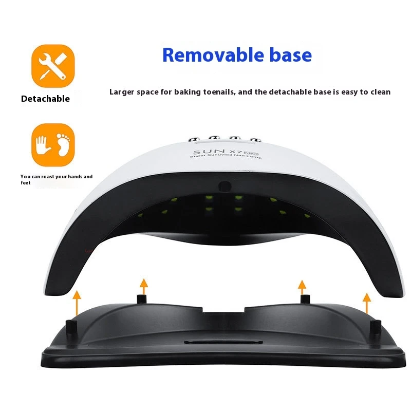 180W UV LEDネイルドライヤーランプ、ジェルポリッシュ硬化用57個のビーズ付き、X7MAXポータブルネイルアートツール