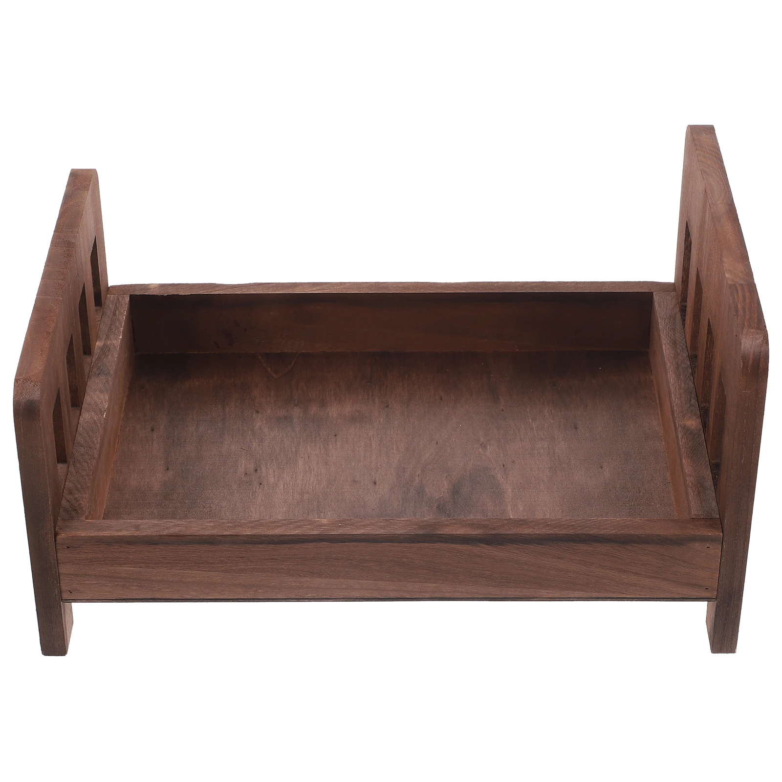 

Wooden Bed Photo Prop Mini Newborn Photography Decorative Baby Props Vintage Design Sturdy Smooth Surface Children's Bed