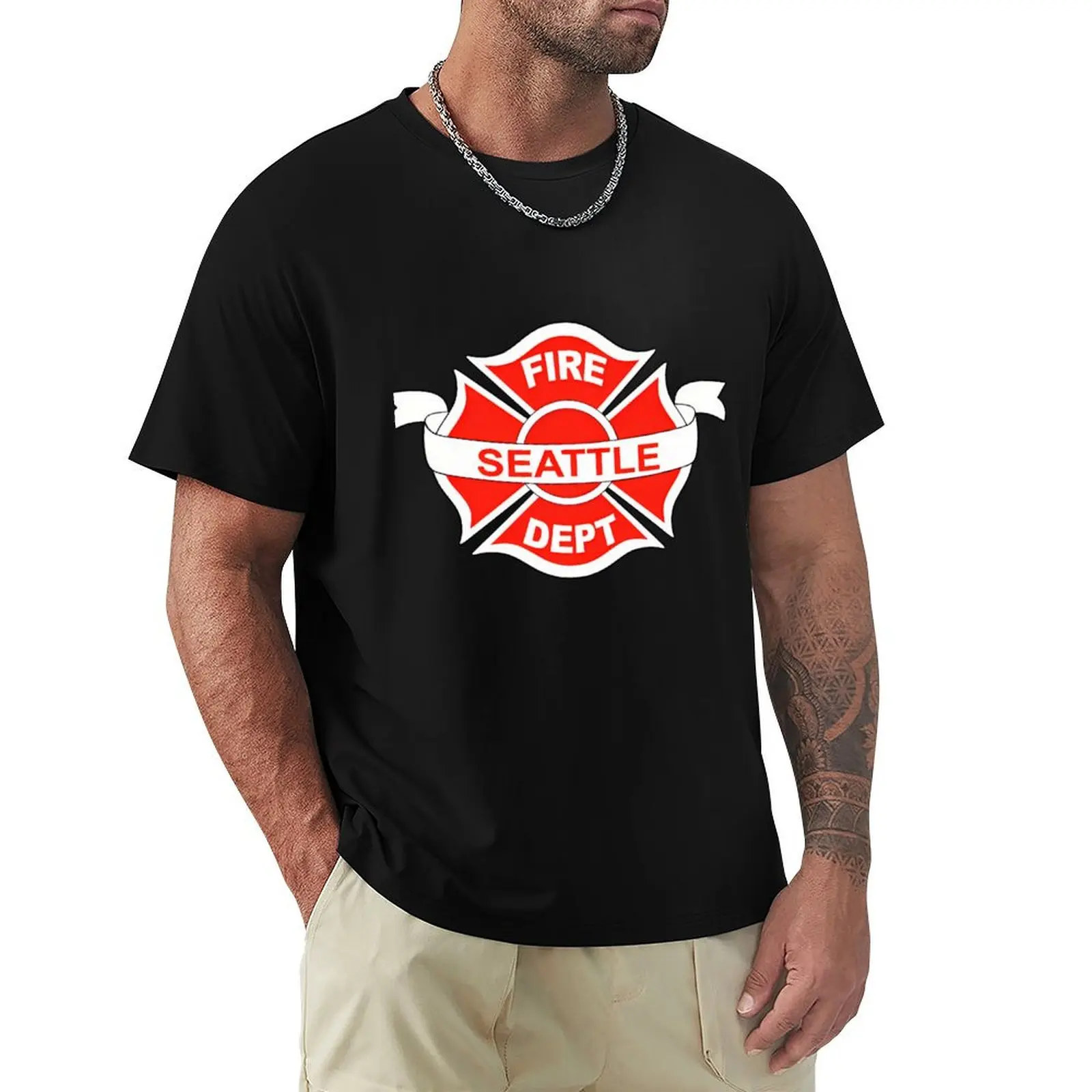 Seattle Fire Department Badge - Station 19 T-Shirt Water Resistant Casual T-Shirt