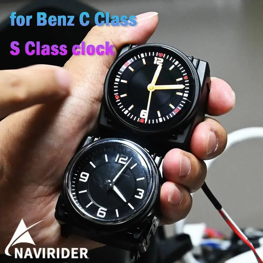 LCD Stopwatch Smart Clock For Mercedes Benz C Class CLS W205 S Class E Class Car Central Compass Electronic Meter Touch Screen