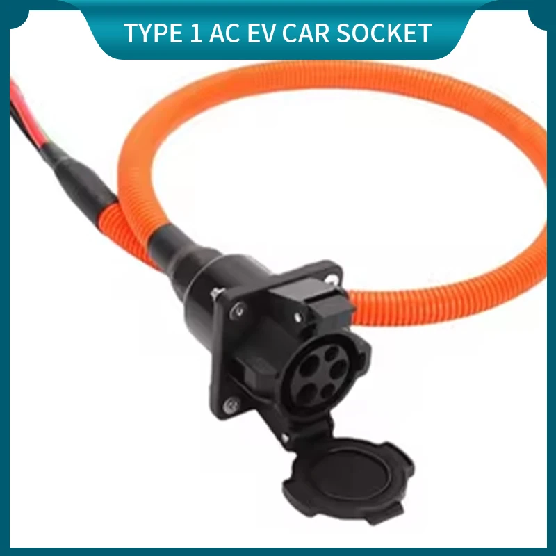 EVONIC Waterproof 16A 32A SAE J1772 Type 1 AC Electric Vehicle Charging Socket with 0.5M Cable