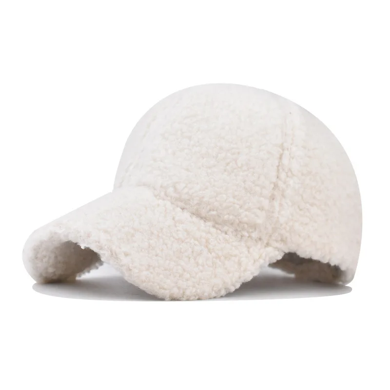 Unisex Trendy Lamb Baseball Cap Visor - Warm Sunshade with Autumn and Winter Pattern, Ideal Gift for Outdoor Enthusiasts and Fas