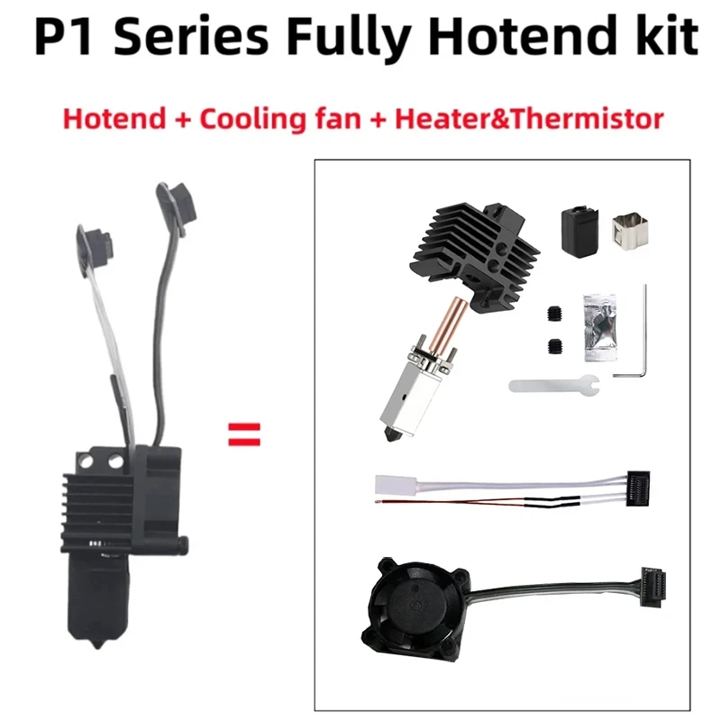 

For Bambu Lab Hotend Upgrade 2.0 Version nozzle bambulab Bi Metal Fit Bamboo Bambulabs X1 X1C P1P P1S hotend P1P Thermistor.