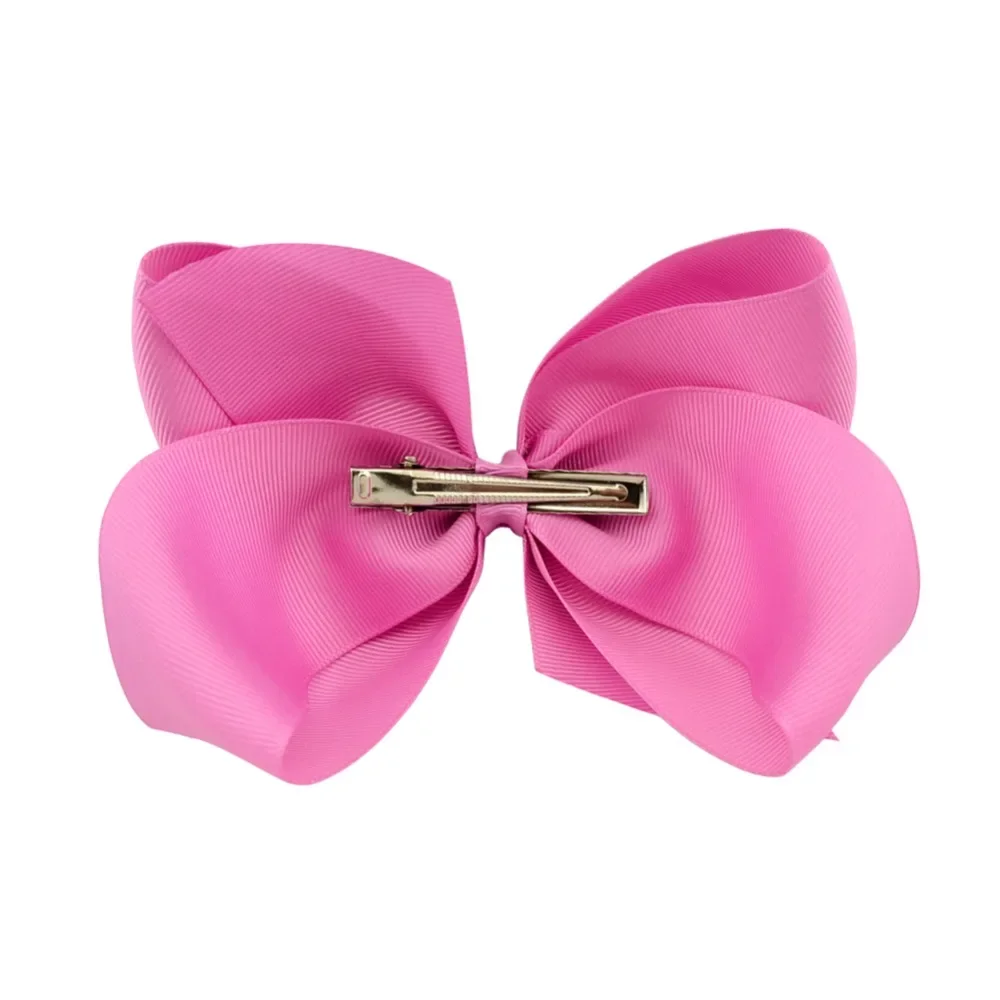 6 Inch Big Grosgrain Ribbon Solid Hair Bows with Clips Girls Kids Hair Clips Headwear Boutique Accessories  Hair Bows