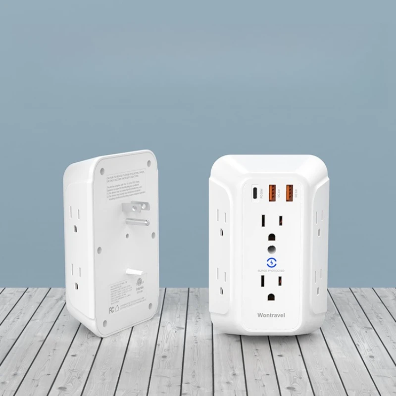 

1pc Socket Extender 1-to-Multiple with Multiple USB Ports Multi-Functional Wall Socket American Standard Wireless Plug Converter