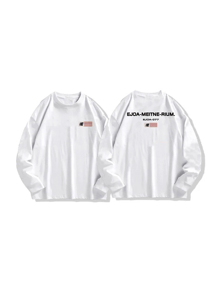 プラスサイズアメリカンスタイル長袖ピュアコットンTシャツルーズフィットレディースファッション初秋カジュアルトップトレンディデザイン