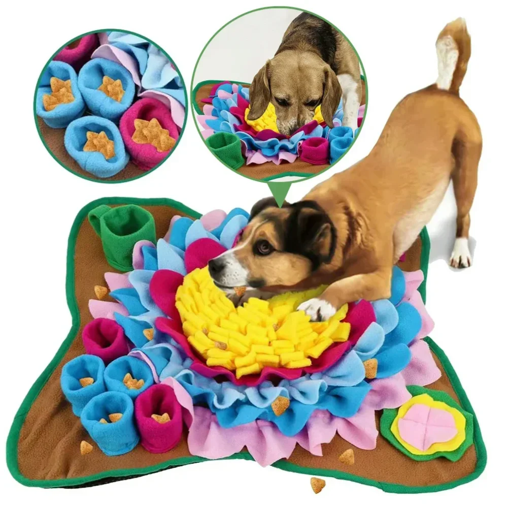 Pet Snuffle Feeding Mat Dog Chew Toys Pet Squeaking Stuffed Toys Puzzle Feeder Pad for Dogs Cats Play Funny Training Plush Toys