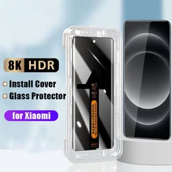 Curved Anti Spy Privacy Glass for Xiaomi 15 14 Ultra 13 10 11 12s Pro Screen Protector Redmi Note 14 Pro Plus with Tools Cover