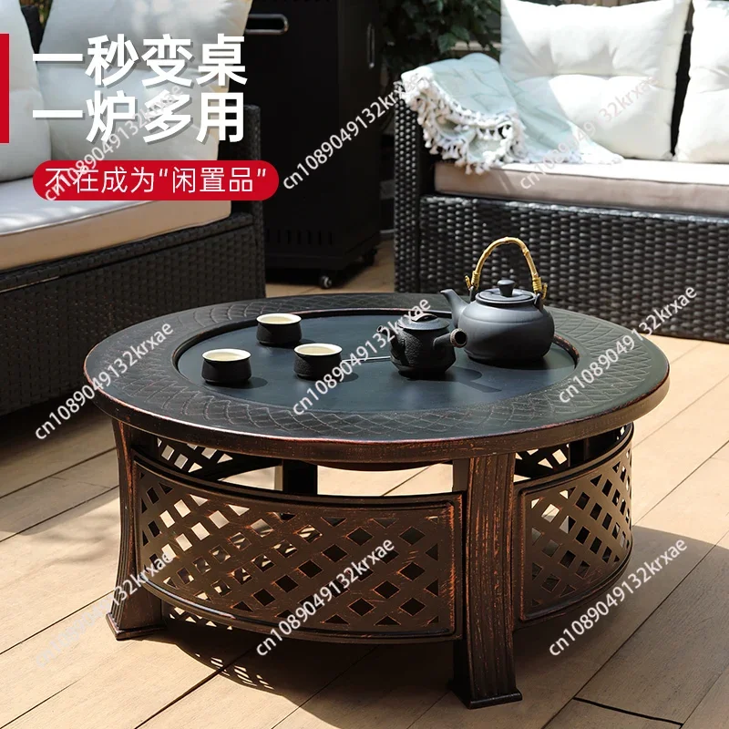 Outdoor Villa BBQ Grill BBQ Table Indoor Fireplace Heating Charcoal Fire Plate Household Outdoor BBQ Grill