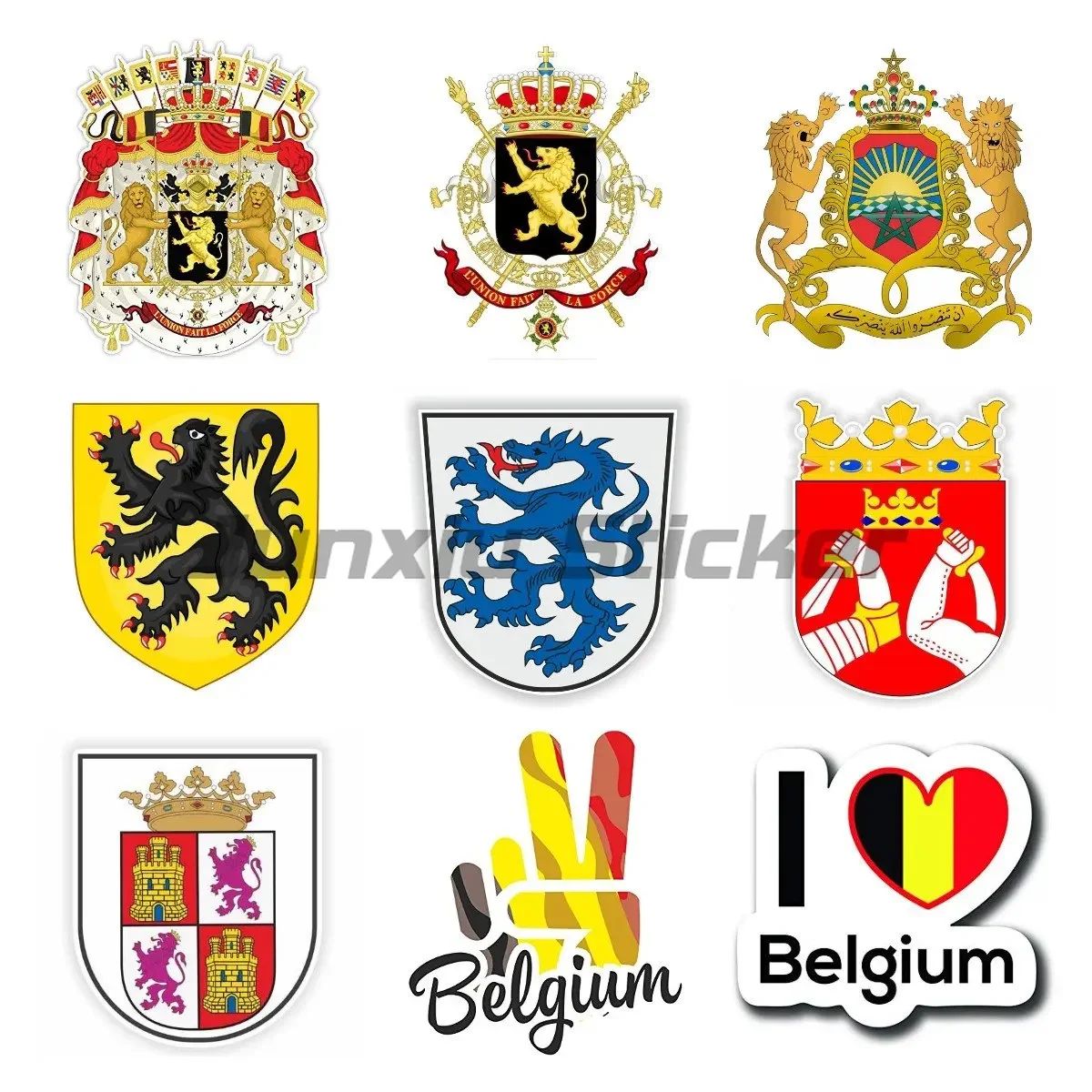 

BELGIUM National Flag National Emblem Automobile Car Stickers Decorate Cars, Rooms, Wardrobes, Desks,Computer Decal