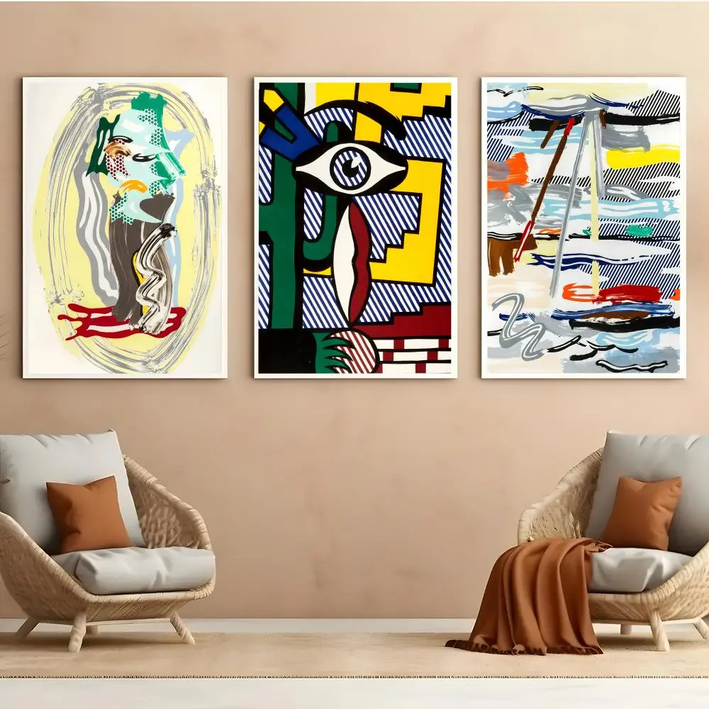 Art Roy Lichtenstein Pop Abstract Poster HD Anime Hot Theme Singer/OST/Movie-Waterproof Self-Stick Home Decor