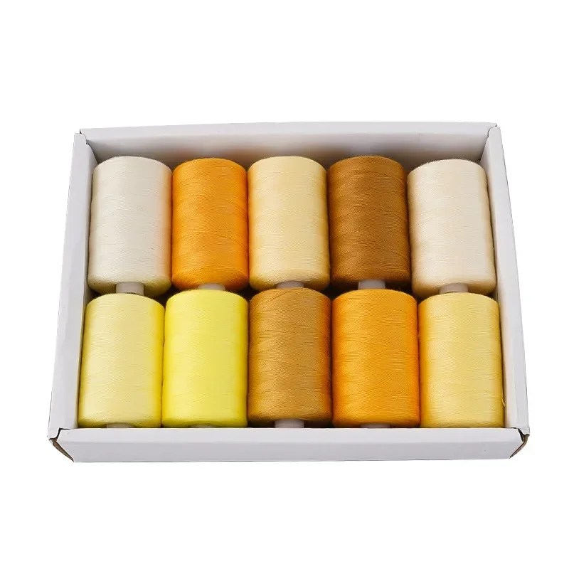 

Набор из 10 цветов, 1000 ярдов, цвет DIY 402, швейные нитки, домашние нитки для ручного шитья, разноцветные нитки, теплый и холодный тон