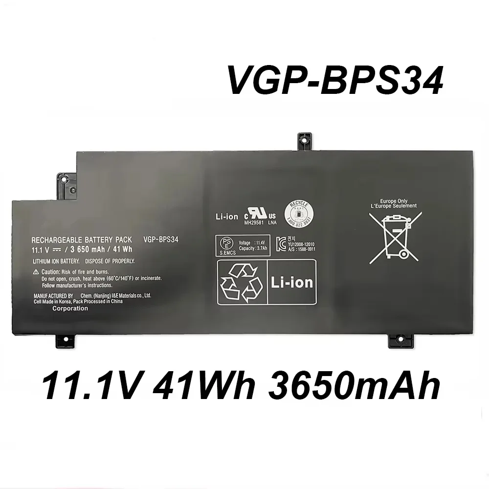 

VGP-BPS34 BPS34 11.1V 41Wh 3650mAh Laptop Battery For SONY Vaio Fit 15 SVF15A SVF14A Series SVF15A1ACXB
