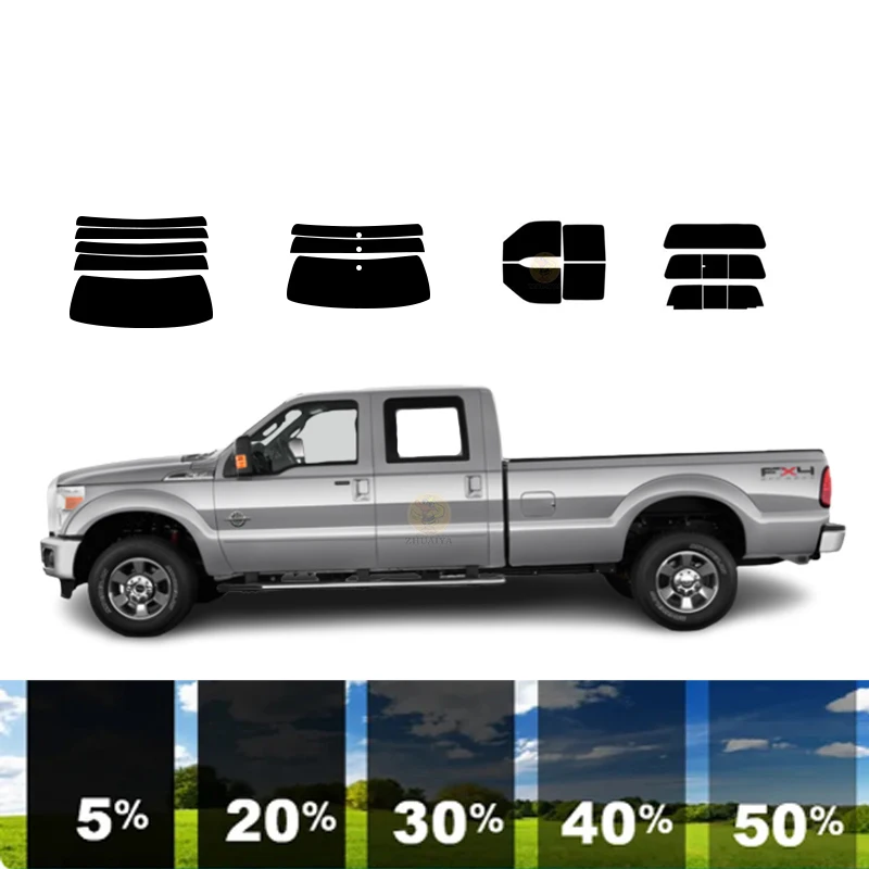 

Предварительно вырезанная съемная тонировочная пленка для окон для автомобиля, 100% УФР, 5%-35%VLT, теплоизоляция, карбон ﻿ Для FORD F-350 CREW CAB 4 DR PU 2008-2016 гг.
