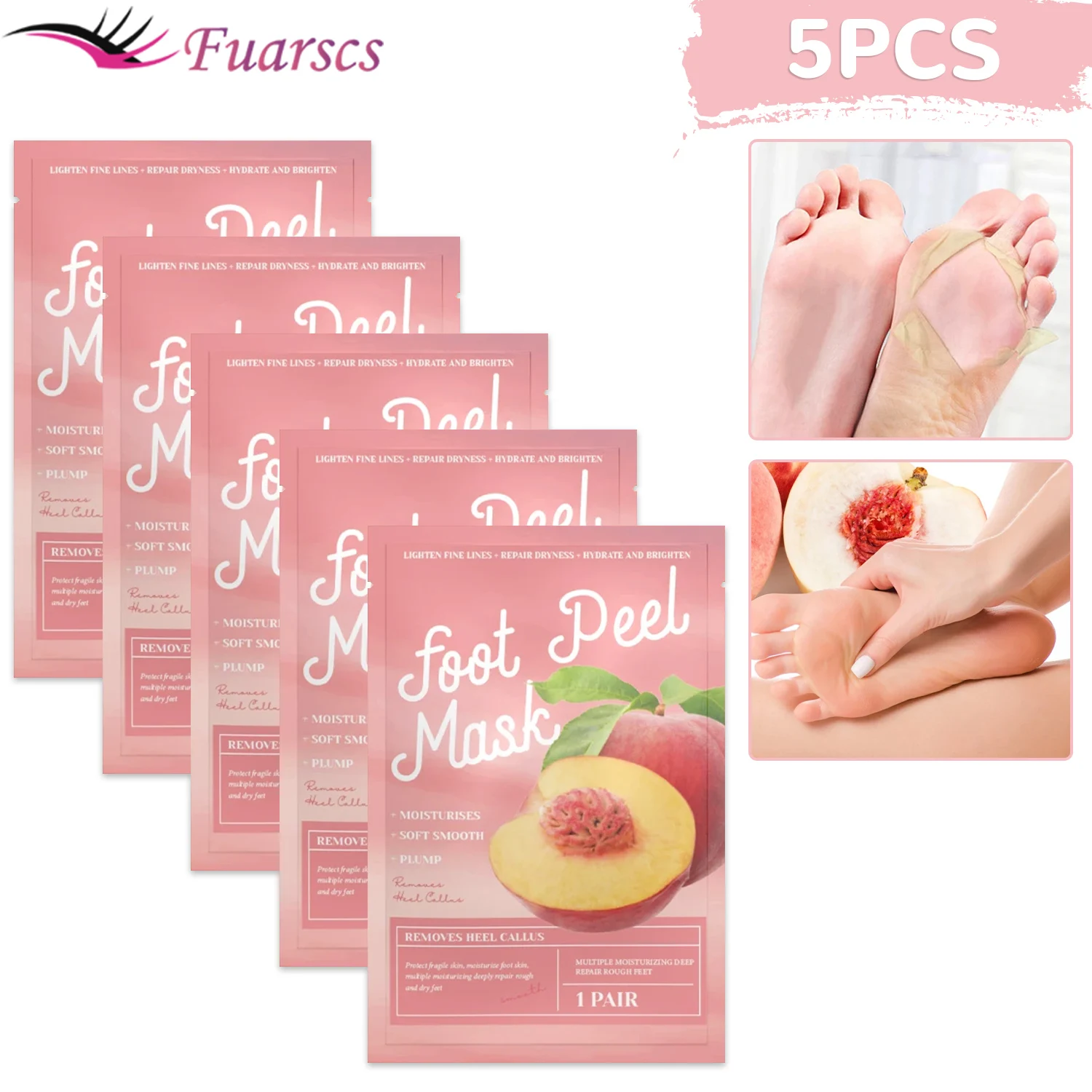 

5pcs Exfoliating Foot Mask Foot Peel Mask Peeling Dead Skin Remover Calluses Anti Cracked heels Moisturizing Pedicure Foot Care