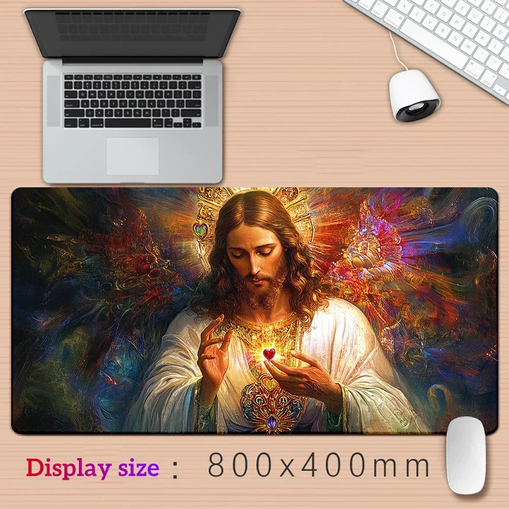 Holy Spirit Jesus Mouse Pad Large Rubber Base Anti Slip Pc Desk Accessories Mousepad For Office And Gamer Keyboard Mat Decor Rug