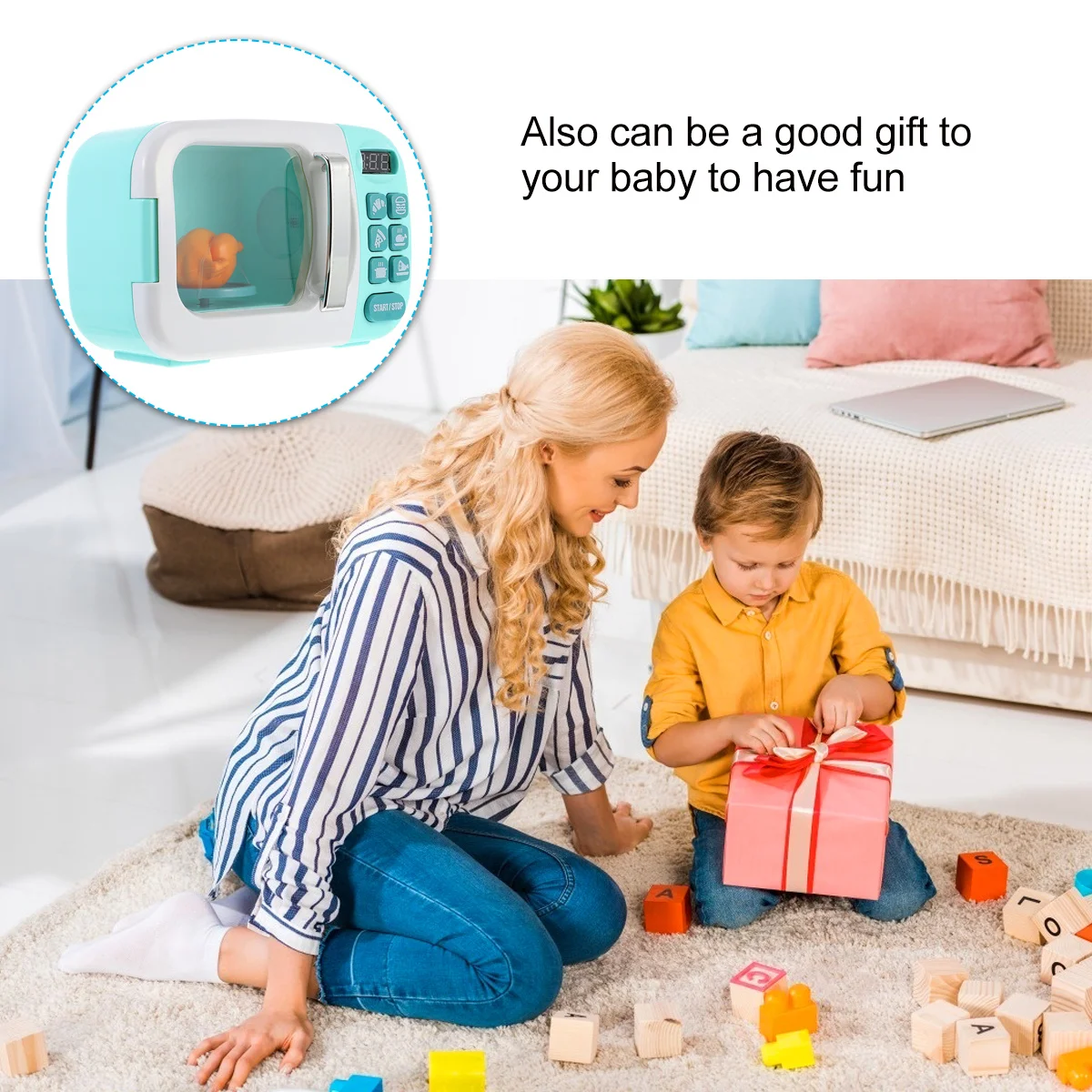

Baby Plastic Microwave Oven Shape Creative Educational Product Durable Portable Lightweight Ecofriendly Safe for Baby