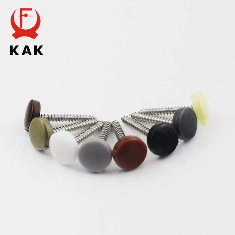 KAK 100pcs Screw Cap Decorative Cover Self Tapping Screw for License Plate Anti-rust Buckle Phillips Screw Protective Covers