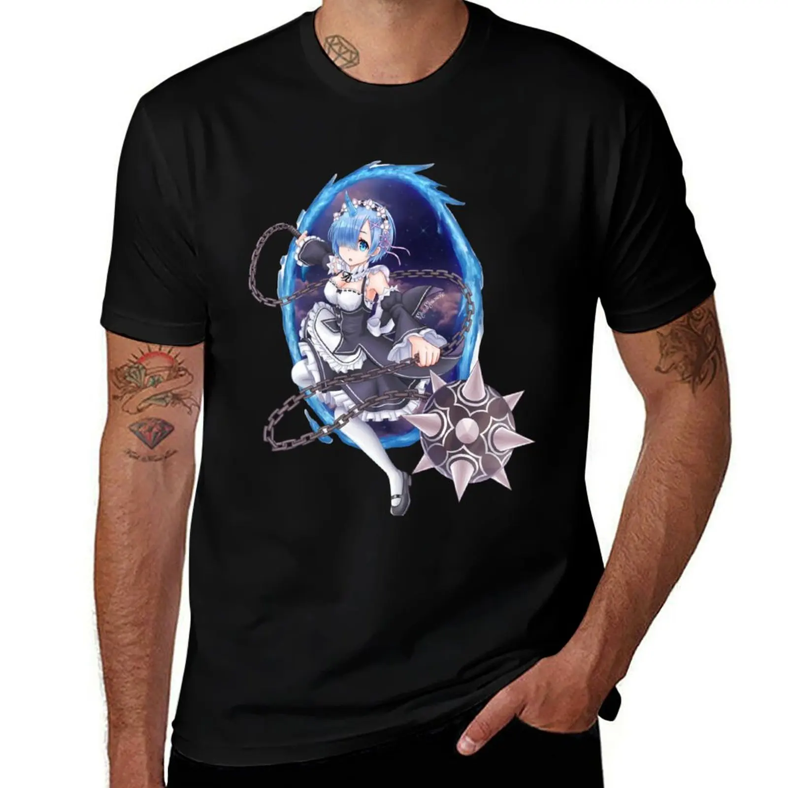 

Rem (re zero) T-Shirt man t shirt graphic funny t shirts dark humor men t shirt cotton 100% T-Shirt