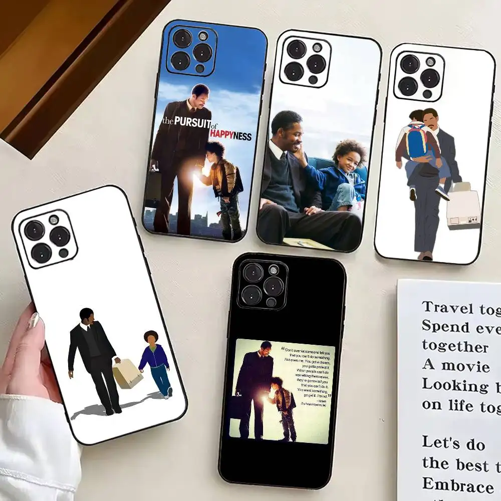 

The P-pursuit of H-Happyness Phone Case For iPhone 17,16,15,14,13,12,11 Plus,Pro Max,XS,Soft Silicone Black Cover