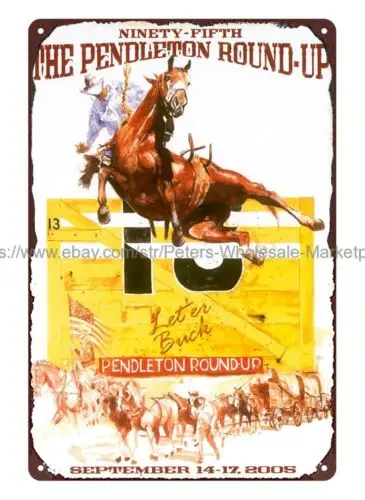 pendleton roundup rodeo metal tin sign modern decor sign