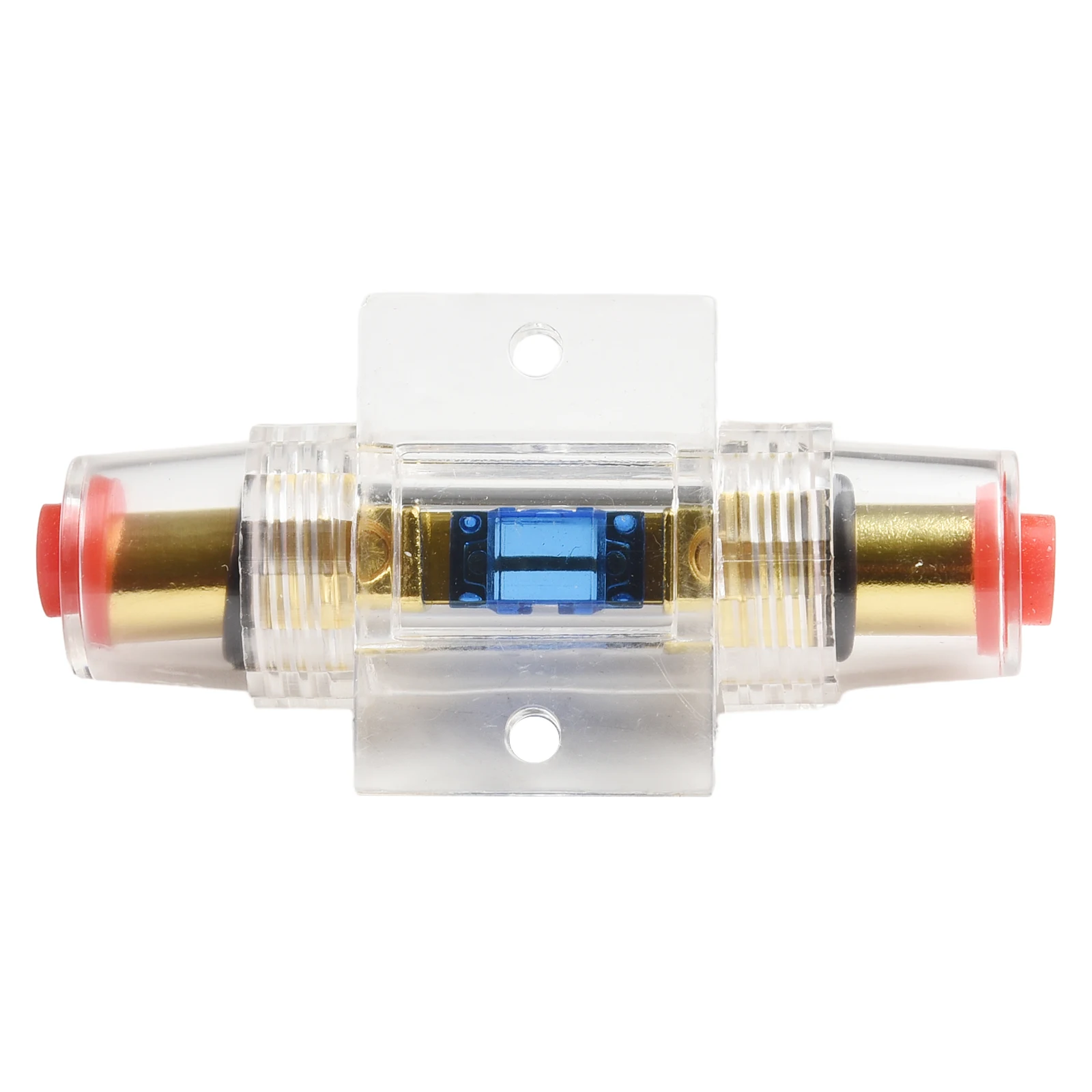 60A Resettable Fuse Holder Block for Car Audio & Subwoofer - 12V/24V DC Circuit Breaker with Gold Plated Terminals & Test Button