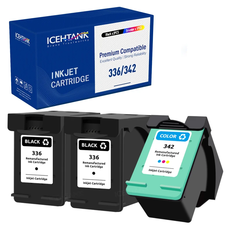 Icehtank 336 342 336XL 342XL Premium Remanufactured Ink Cartridge For HP336 For HP DeskJet 5440 OfficeJet 6310XI 6313 6315 6318