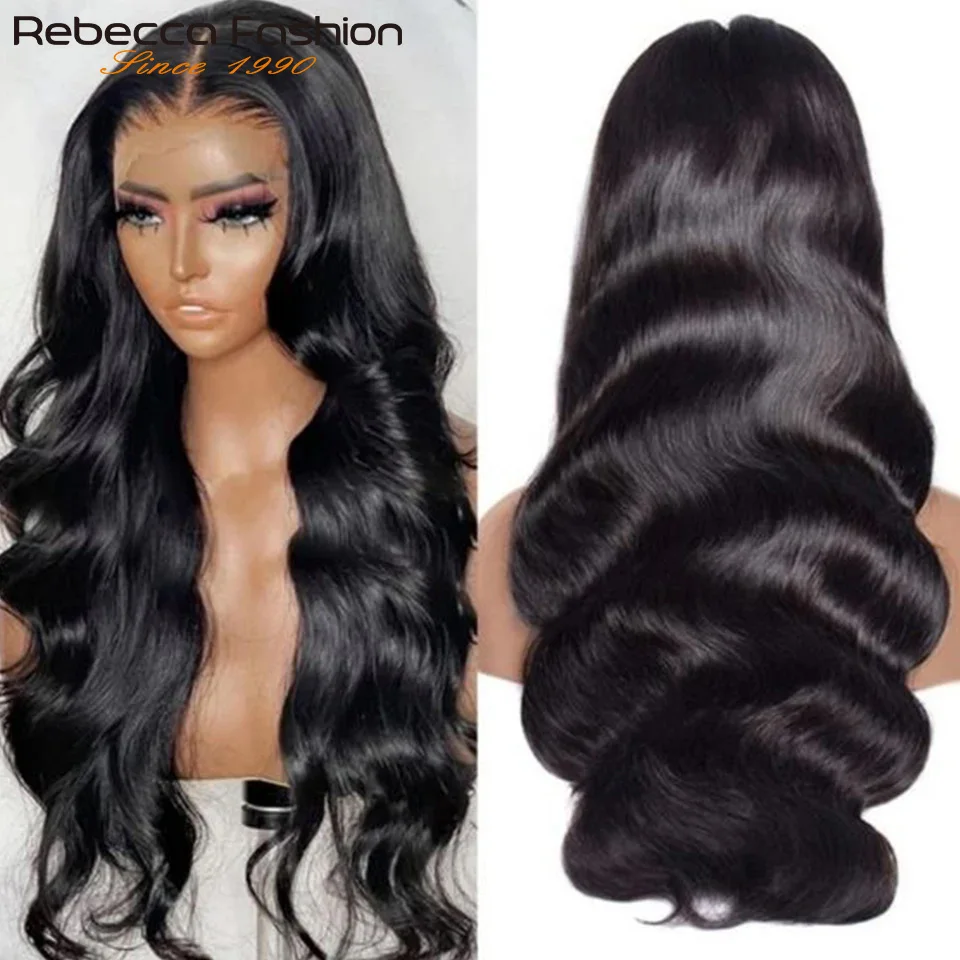 Rebecca Body Wave Lace Front Wigs 180D Transparent Lace Frontal Wig Human Hair Wigs T Part Lace Wig Brazilian Body Wave Lace Wig