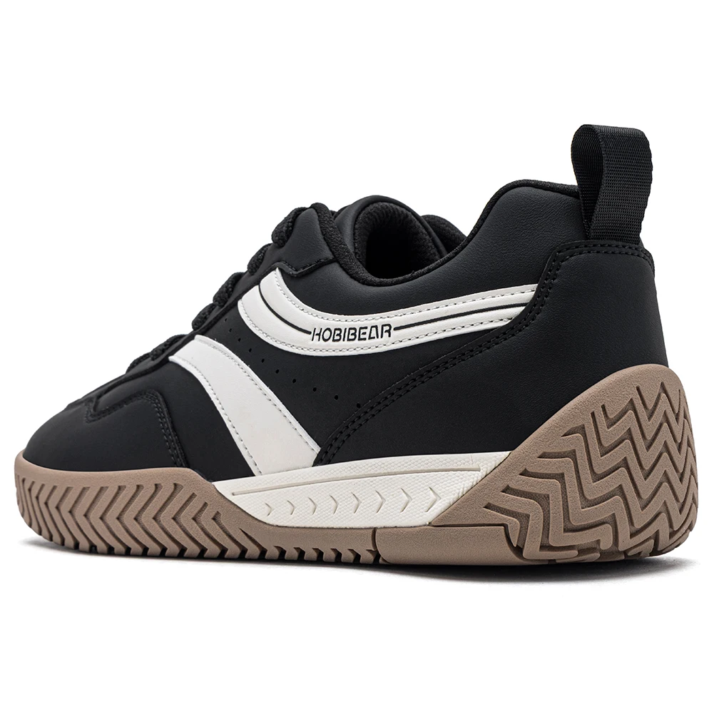 HOBIBEAR Sneakers mit breiter Zehenbox, Unisex, Kunstleder, Walkingschuhe, Retro, bequem, leicht, rutschfest, Schnürschuhe – Detail 12