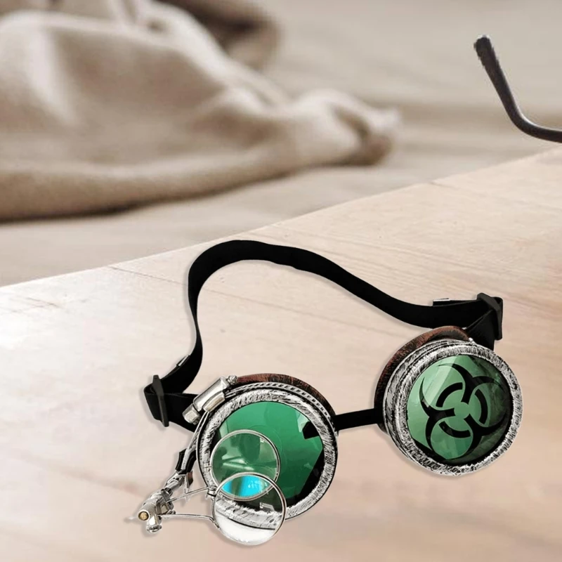 Retro Steampunk Goggles Victorian Goggles Gothic Glasses Halloween Cosplay Glasses for Festivals Theme Parties