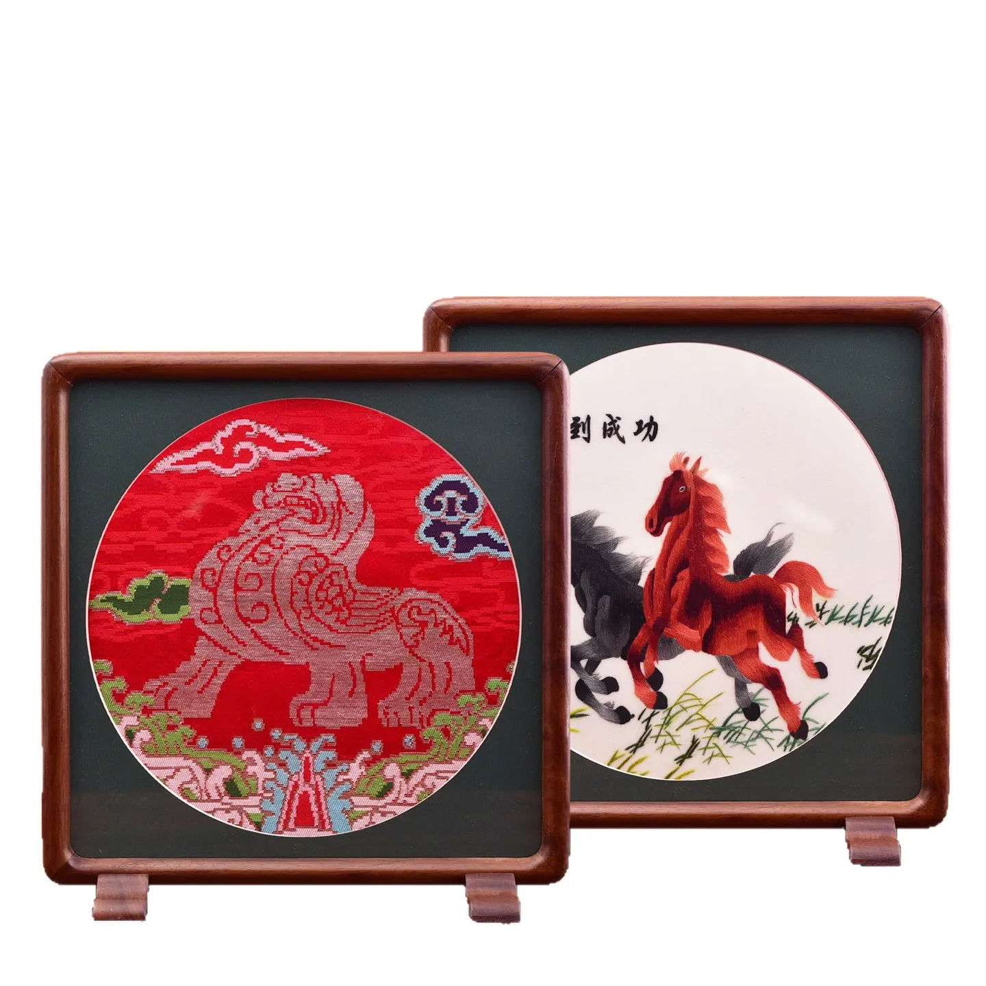 Intangible Cultural Heritage  Embroidery Ornament  Handmade  Table Walnut Desktop Living Room