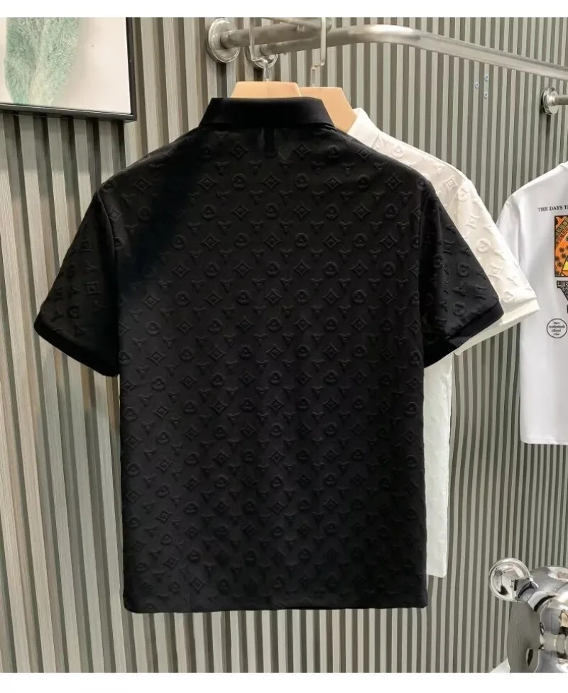 New Summer Fashion Men Polo Shirts Letter Printed Half Collar Short Sleeve Casual Breathable Streetwear Men Shirts Tops image 6
