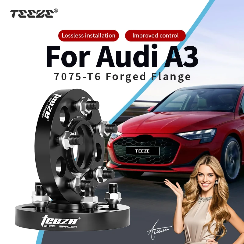 

Teeze 2/4pcs 5x112 57.1 M14 x 1.5 Hub Centric Black Forged wheel spacer For Audi A3/A3 allstreet Flange Plate 15/20/25/30/35mm