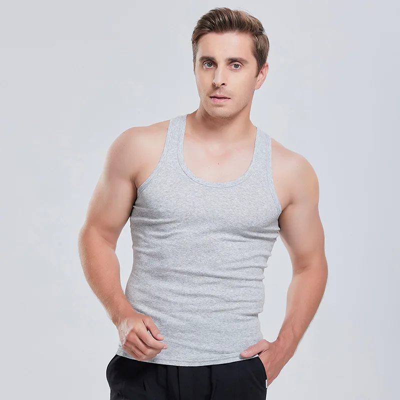 Large Size Seamless Mens Undershirt 100%Cotton T- Shirt Male O-neck Sleeveless Tops Summer Soft Breathable Singlets Basic Shirts