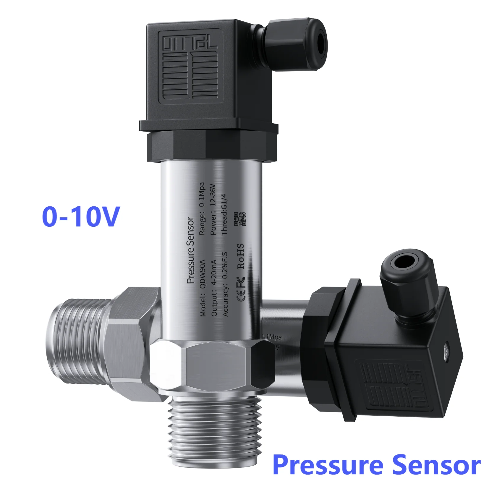 0-10V to 800bar Pressure Sensor Transmitter 24V supply Water Gas Oil Liquid 150psi gauge G1/4 NPT1/2 10bar 25 bar 100 bar 