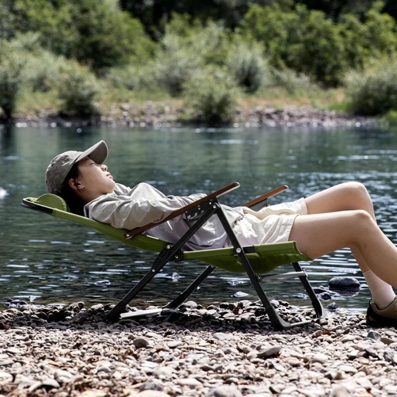 Portable Folding Moon Chair Backrest Reclining Camping Chairs Picnic Fishing Stool Outdoor Travel Hiking Camping Supplies